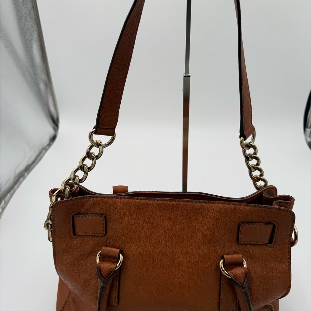 Michael Kors Cognac Leather Shoulder Bag with Gold Hardware - Picture 5 of 16